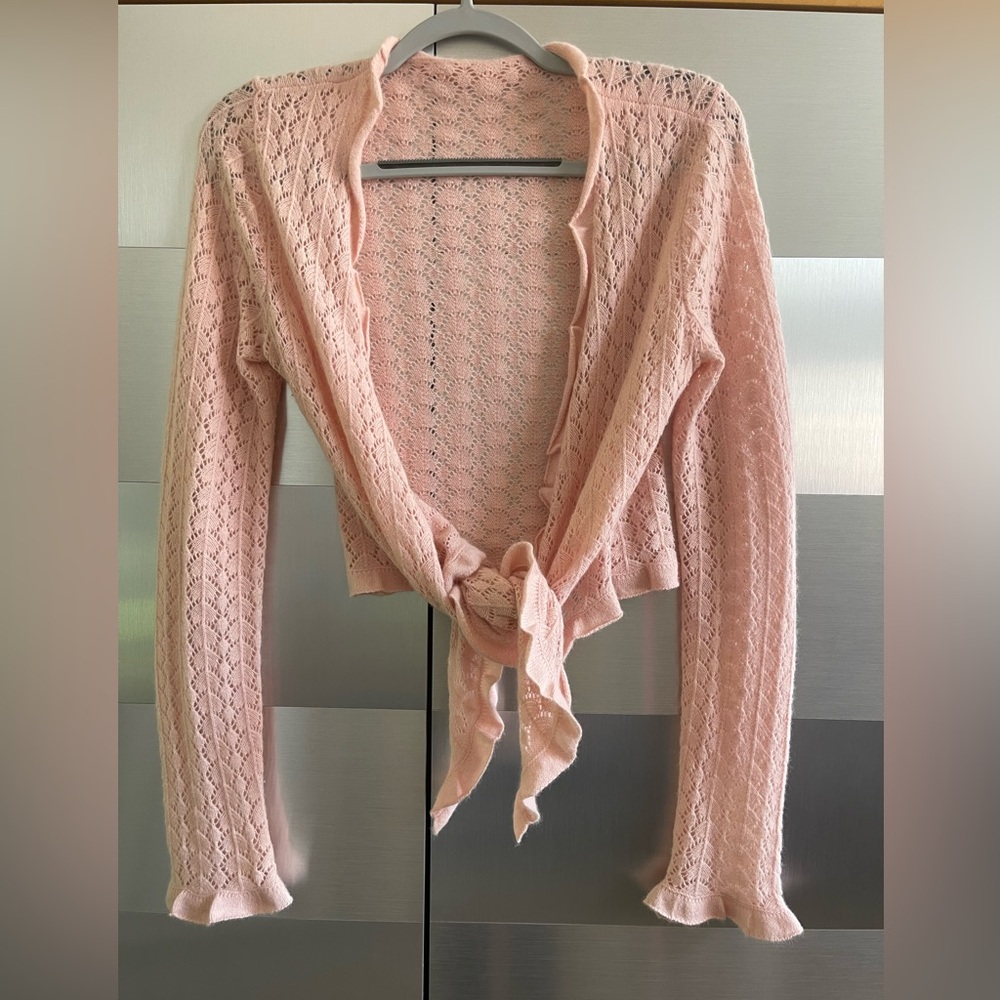 Bloomingdale's Soft Pink Knit Cardigan